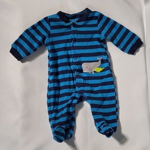 Child Of Mine by Carter's Baby Boys Newborn Blue Striped Long Sleeve Footie